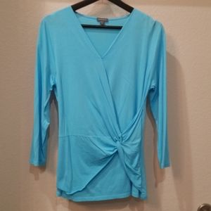 Lilla P Blue Wrap Top